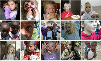 Verschiedene Bilder von Kindern auf der ganzen Welt.
